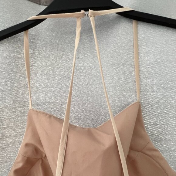 Watters & Watters Beige Spaghetti Strap Full-Length Formal Gown Dress Style 2509 - Picture 5 of 13